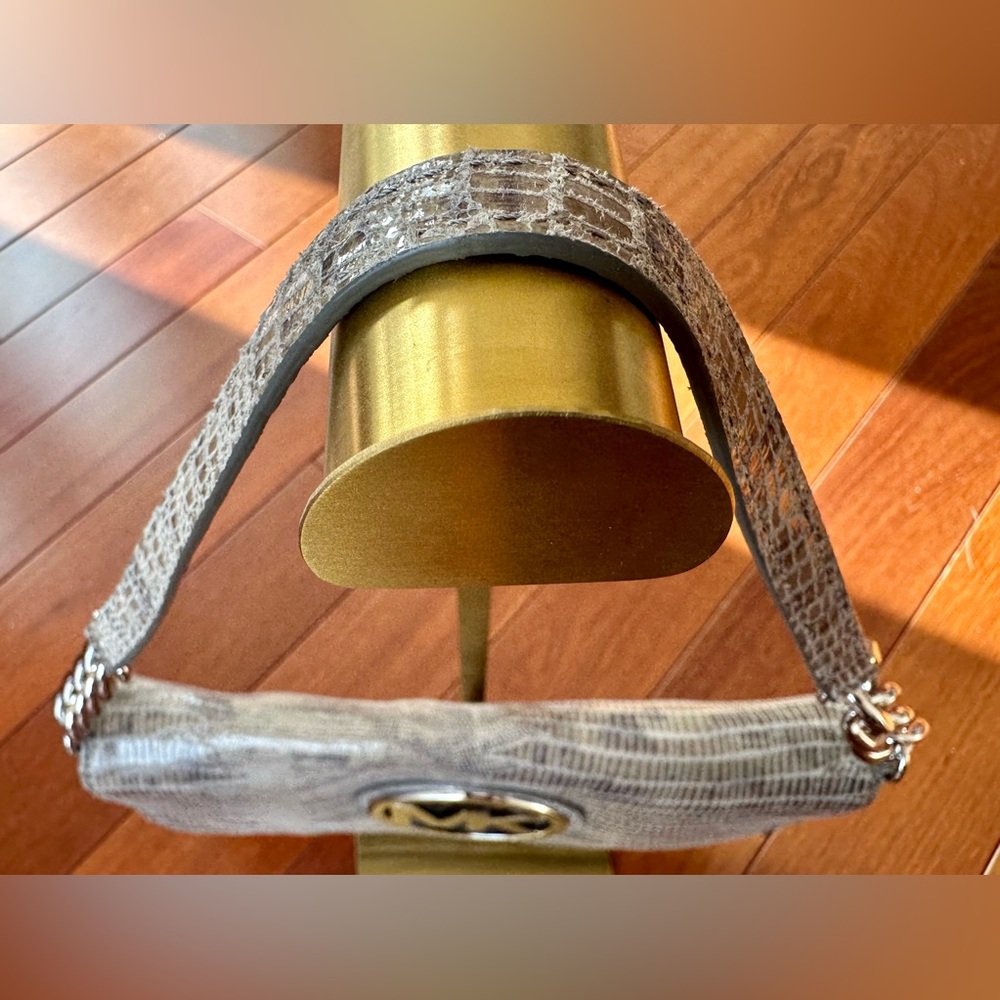 Michael Kors Textured Gray Python Shoulder Bag - image 6